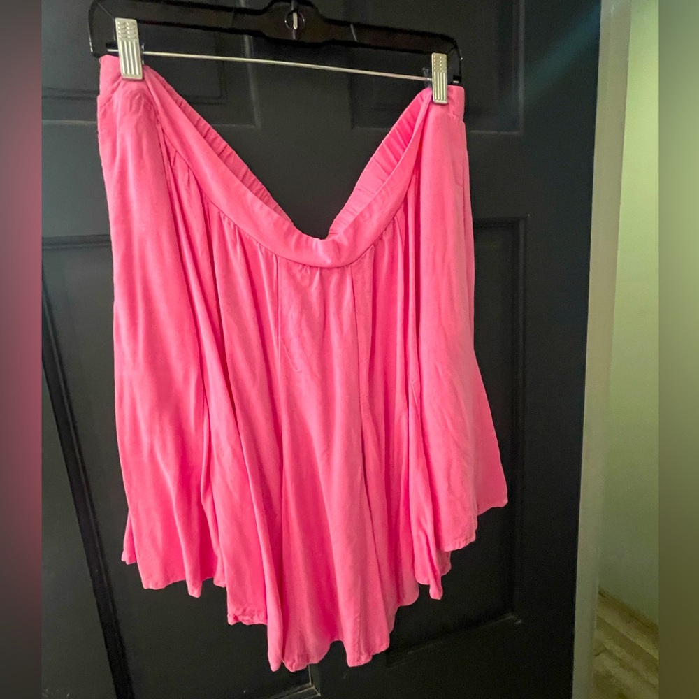 Pink Mini Flare Swirl Skirt